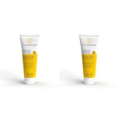 CICAMANUKA - Baume corps réparateur au miel de Manuka IAA10+ - Favorise la réparation des peaux sèches - Certifié Bio - 200ml (Lot de 2)