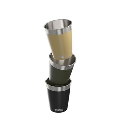SIGG – Resemugg-set – 3 x 0,35 l resemugg – diskmaskinssäker, stapelbar och återanvändbar – BPA-fri – robust rostfritt stål – perfekt för camping och utomhus