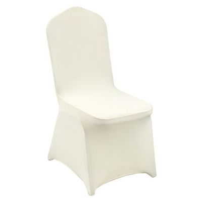 VEVOR Lot de 100 Housses de Chaise Pliantes en élasthanne, universelles, Amovibles et lavables, pour Mariage, Vacances, Banquet, fête, célébration, Salle à Manger (Blanc Ivoire)