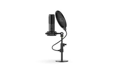 PREYON Buzzard Scream Zestaw USB z Mikrofonem do Streamowania i Grania— Kardioidalny Mikrofon Pojemnościowy z Mocowaniem Przeciwwstrząsowym, Filtr Pop —Plug & Play — Aluminiowa Obudowa