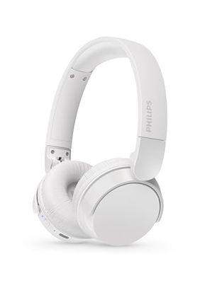 PHILIPS TAH4209WH Cuffie On-Ear wireless bluetooth leggere con isolamento acustico passivo - 55 ore di riproduzione, suono naturale, chiamate chiare, bassi dinamici, 2 ore di carica USB-C - Bianco