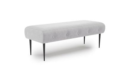 CAVADORE Sofás, ingeniería Metal Material de Madera poliéster/Poliamida, Tejido Plano Plateado, 2-Sitzer