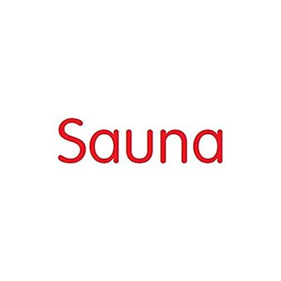 Eliga scritta "Sauna" rosso, pellicola adesiva per porte in vetro