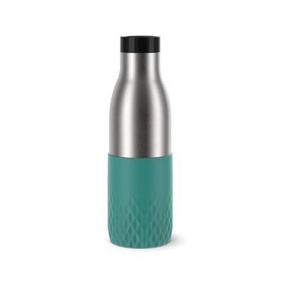Tefal Drinkfles 0,5 l, roestvrij staal 18/10, luchtdicht, siliconen hoes, ergonomisch, houdt dranken 12 uur warm en 24 uur koud, vaatwasmachinebestendig, Bludrop Sleeve groen N3110610