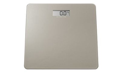 King Collection King Home B1407314/C Pèse-Personne avec Écran LCD Portée Max 150 Kg Base en Verre, Gris Taupe