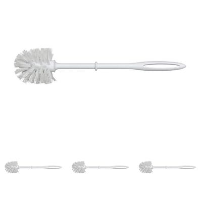 WENKO Brosse de Rechange avec Manche en Plastique Blanc, Set de 3 - Porte-Brosse WC, Plastique, 8 x 37 x 8 cm, Blanc (Lot de 4)