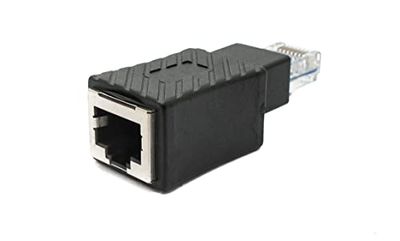 SYSTEM-S LAN-adapter RJ45 aansluiting naar stekker ethernetadapter kabel in zwart
