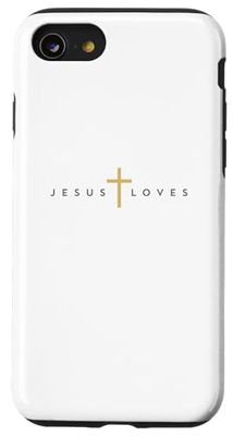 Jesus Loves Cross Gold Thin Christian Jesus White 33andme Case for iPhone SE (2020) / 7 / 8