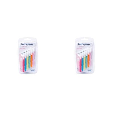 INTERPROX PLUS Mix - Brossettes Interdentaires - Fibres en Tynex - Multicolore - Blister de 6 unités (Lot de 2)