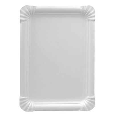 Papstar |250 Piatti di Carta Pure Rettangolari, Dimensioni 16,5 cm x 20 cm, Colore Bianco, 250 Piatti x 1 Confezioni