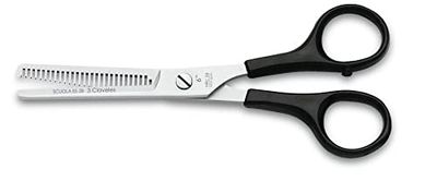 3 Claveles Relax - Ciseaux sculpteurs pour coiffeur, 6", couleur noire