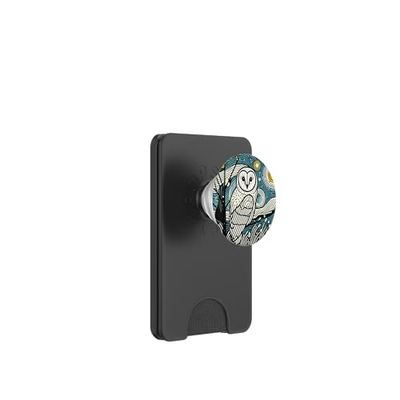 Búho - Observación de aves - Van Gogh estilo noche estrellada PopSockets PopWallet para MagSafe