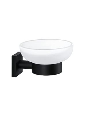 BRAVAT Soap Dish, Brass, Matte Black, 129 x 116 x 70