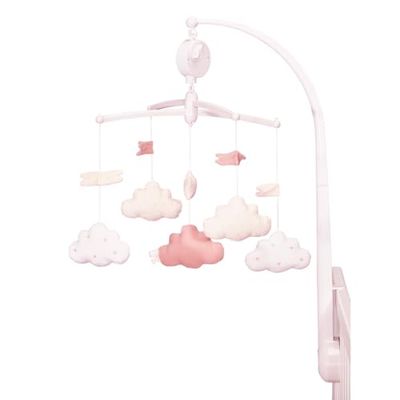 Música móvil cuna | Rosa Lirio Polvido | Cuna móvil | Decoración de la habitación del bebé | Regalo nacimiento | Sauthon