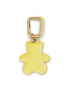 UNTAGS - Bear Charm - Leereffect Materiaal - Gouden Metalen Snap Hook Inbegrepen - Geel