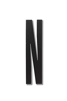 Design Letters Lettre A-Z-N en Bois Noir, Taille Unique