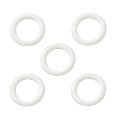 Merriway BH03544 (50 Pcs) White Plastic Curtain Drapery Ring, 15mm (5/8 inch) - Pack of 50 Pieces