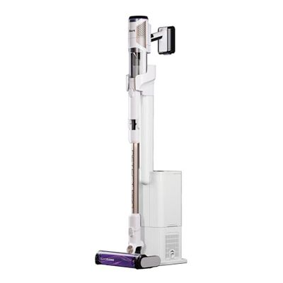 Shark Detect Pro Aspirateur Sans Fil, Système d'auto-vidage 2L, Léger, Flexible, Anti-emmêlement de Cheveux avec Outil de Dépoussiérage et de recoins, Autonomie jusqu'à 60 minutes, Blanc, IW3611EUN