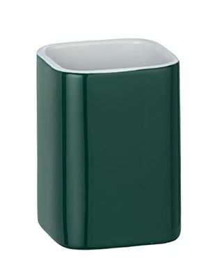 Wenko Elmo Ceramic Toothbrush Cup, 6.5 x 9 x 6.5 cm, green, 6, 5 x 9 x 6, 5 cm