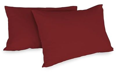 Zer0bed, Par de Fundas de Almohada de algodón de 52 x 80 cm, sangría, Juego de 2, Color Liso, 100% algodón, cojín Cama, Cierre de sobre