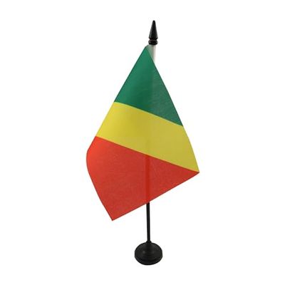 BANDIERA DA TAVOLO REPUBBLICA DEL CONGO 15x10cm - PICCOLA BANDIERINA CONGOLESE 10 x 15 cm - AZ FLAG