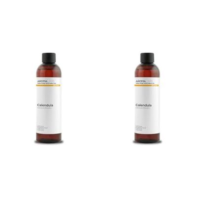 BIO - Macérât huileux CALENDULA - 250mL - 100% Pur, Naturel et Certifiée Cosmos - AROMA LABS (Marque Française) (Lot de 2)