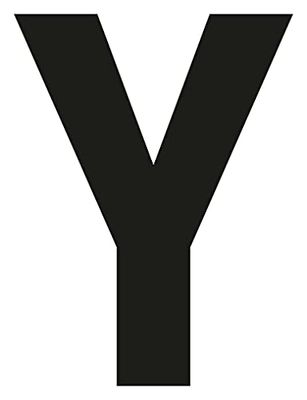 Merriway BH04058 (4 Pcs) Black Vinyl Stick-On Wheelie Bin Post Box Crate Dust Bin Letters 75mm (3 inch) Letter Y - Pack of 4 Pieces