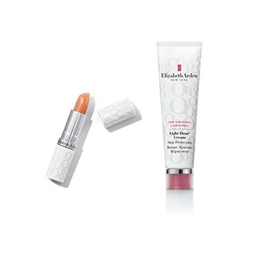 Elizabeth Arden Eight Hour Cream Lip Protectant Stick 3,7 g & Eight Hour Cream, Crema hidratante, Balsamo reparador multifunción con fragancia original - 50 ml