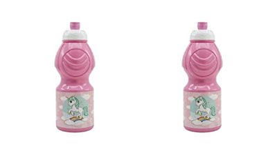 ALMACENESADAN 4841, Pack retour à l'école Licornes ; composé de 2 bouteilles d'eau 400 ml, produits réutilisables, sans BPA