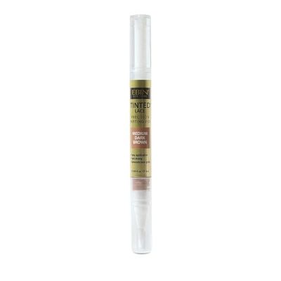 Tinted Lace Precison Parting Pen Medium Dark Brown 0.105oz -Wig Lace Tint with Brush Applicatior, Easy to use, Long Lasting Formula, Blends Natural, Seamless Finish
