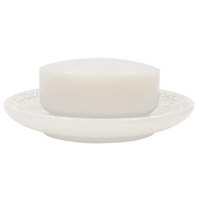 Spirella, stone look, decorative bathroom equipment, soap dish relief, dimensions: 10.3 x 1.3 cm, white, Ceramic, Porte-savon