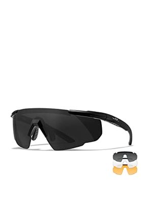 Wiley X Saber Advanced Smoke Grey Clear Light Rust Lens Matte Zwart