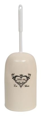Biscottini Escobillero L12xP10xH16,2 cm - Escobillero WC con Portarrollos - Porcelana Decorada - Elegante - Resistente