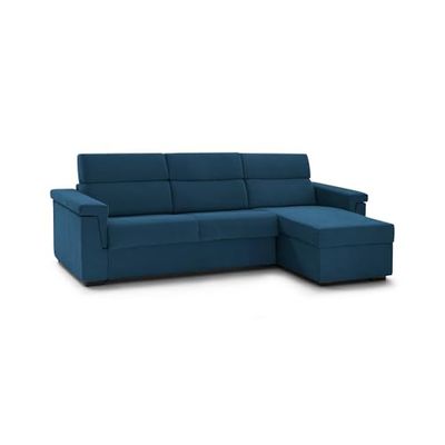 Talamo Italia - Canapé d'angle Zelinda, Canapé d'angle pour Salon, rembourré, déhoussable, qualité 100% Made in Italy, 285x160 h100 cm, Bleu
