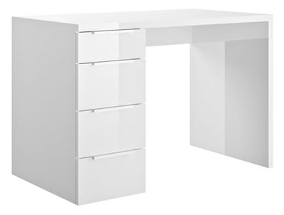 Composad Bureau de la Ligne Espresso avec 4 tiroirs, Bureau élégant et Moderne, pour PC, (LxHxP) 110 x 75,4 x 59,6 cm, Couleur Blanc laqué, fabriqué en Italie
