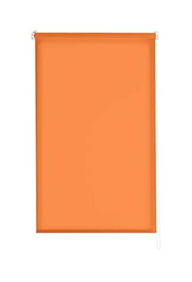Estoralis Gove | Estor Enrollable Diseño Moderno | Sin Taladrar Translúcido Liso | Color Naranja | 100 x 180 cm (Ancho/Alto) Tamaño Tela 97 x 175 cm | Estores para Ventanas y Puertas