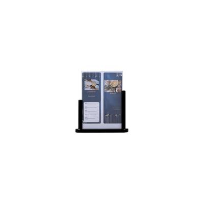 SECURIT - Soporte para Carteles de Mesa Autoportante - Tamaño A4 - Bar, Restaurante, Cafetería, Tienda - Madera - Colore Negro