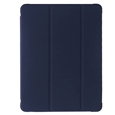 Compatible with iPad 10.2 Inch 9th/8th/7th Generation, 3-in-1 Shockproof Robust Protective Case with Pen Holder & 360° Rotating Stand, Red + Blue