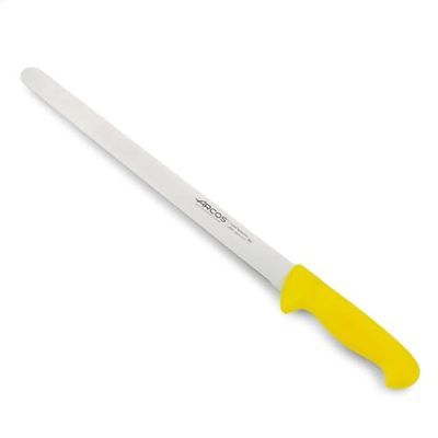 Arcos Séries 2900 - Couteau à Trancher Couteau à Jambon - Lame Acier Inoxydable Nitrum 350 mm - Manche Polypropylène Couleur Jaune