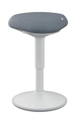 Leitz Ergo Active Sgabello per Posizione Seduta, con Cuscino in Gommapiuma, Altezza Regolabile, Coprisedile Riciclato Post Consumo al 100%, Per Peso fino a 110 kg, Gamma Ergo, Grigio Chiaro, 65440085
