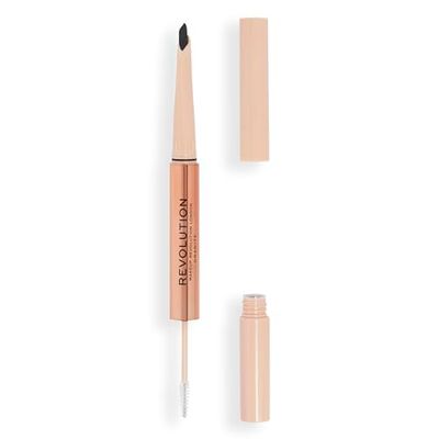 Makeup Revolution, Fluffy Brow Filter Duo, Brow Pencil & Eyebrow Gel, Available in 5 Shades, Granite, 1pc
