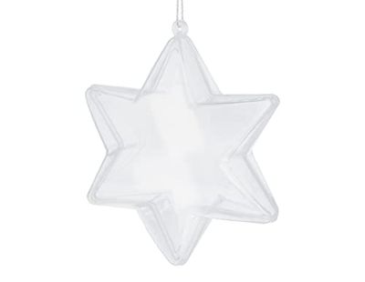 INNSPIRO Estrella plástico Transparente para Colgar 2 Partes 10.5cm.