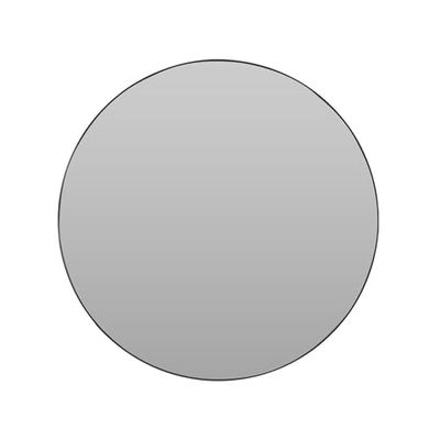 Miroir rond Well Home Ø55cm avec cadre en métal noir et 2 crochets