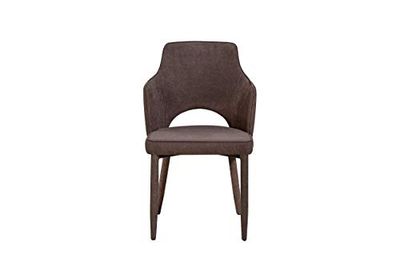 Homemania Chaise, métal, Tissu, Marron, 60 x 52 x 84 cm