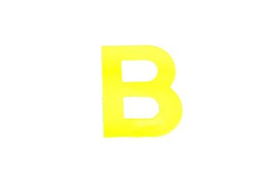 Merriway BH04958 Lettre B autocollante en plastique réfléchissant haute visibilité Jaune 75 mm