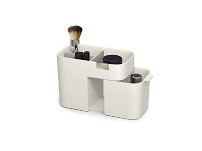 Joseph Joseph Viva Organiseur Maquillage, Boîte de Rangement Compacte avec Tiroir pour Cosmétiques, Facile à Nettoyer, Beige
