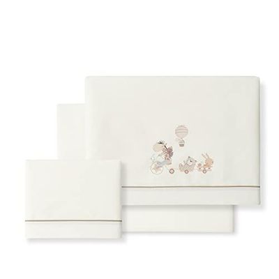 Set 3 pezzi - Lenzuolo per carrozzina neonato - Giraffa Bicicleta beige