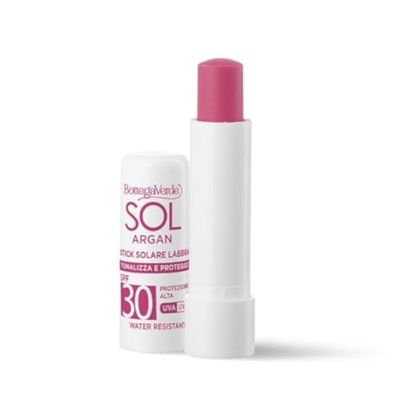 Bottega Verde - SOL Argan - Läpppinne - tonar och skyddar - högt skydd SPF30 (5 ml) vattenbeständig - rosa