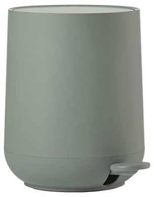 ZONE DENMARK - Poubelle Salle de Bain Nova - 3L - Design Scandinave - Plastique ABS Doux Au Toucher - Poubelle Cuisine Élégante H23cm D20,5cm - Vert Olive