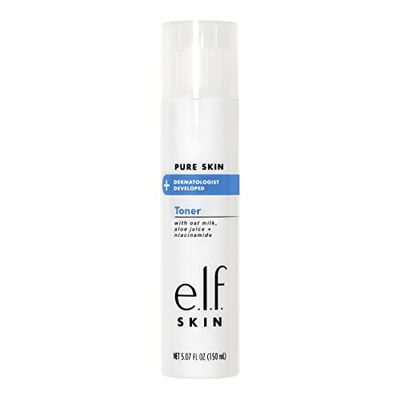 e.l.f. SKIN Pure Skin Toner, Gentle, Soothing & Exfoliating Daily Toner For A Smoother-Looking Complexion, Made With Oat Milk, Aloe Juice & Niacinamide